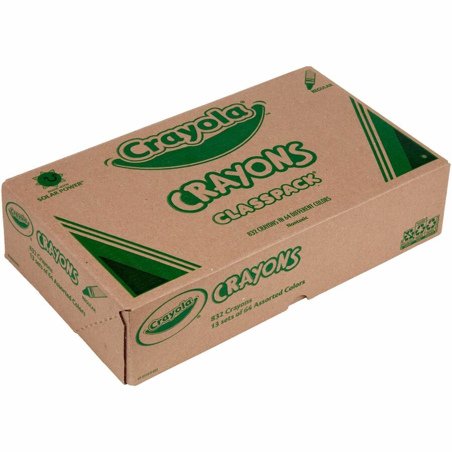 Classpack Regular Crayons, Assorted, 13 Caddies, 832/Box