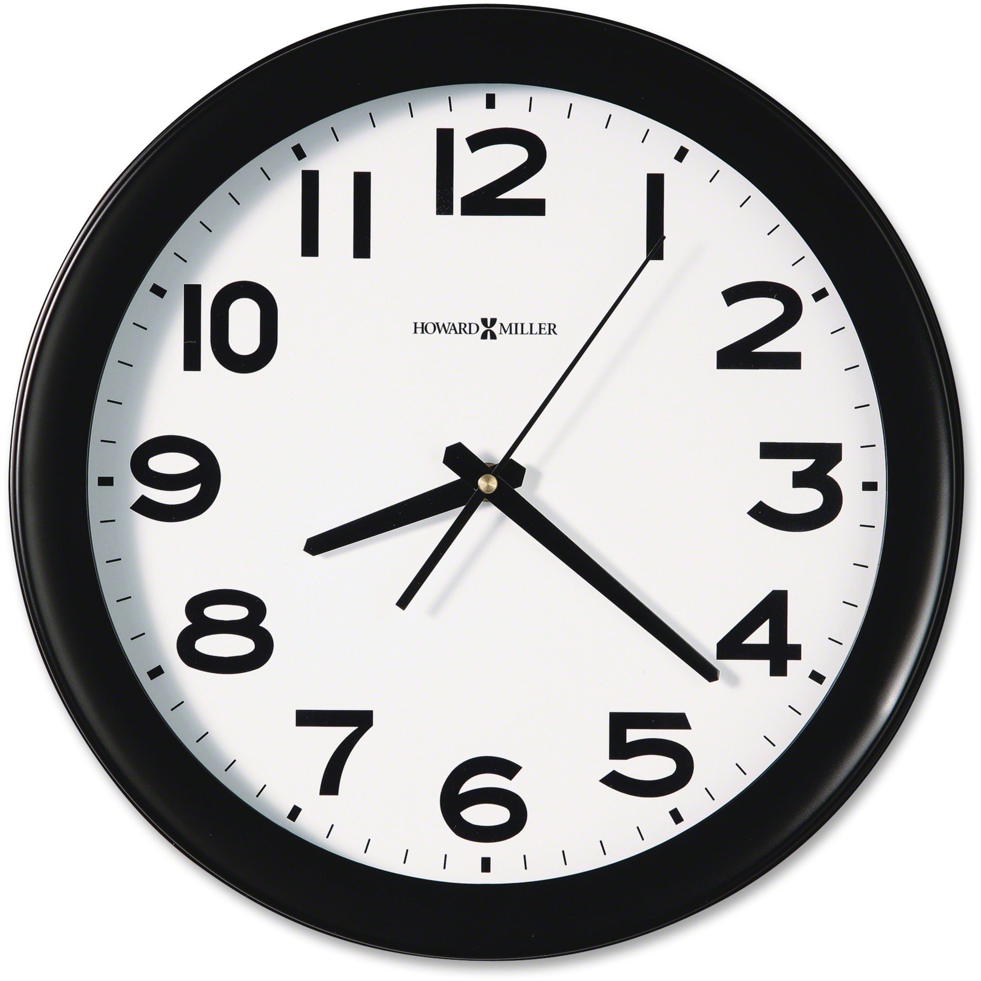Kenwick Wall Clock, 13.5" Overall Diameter, Black Case, 1 AA (sold separately)