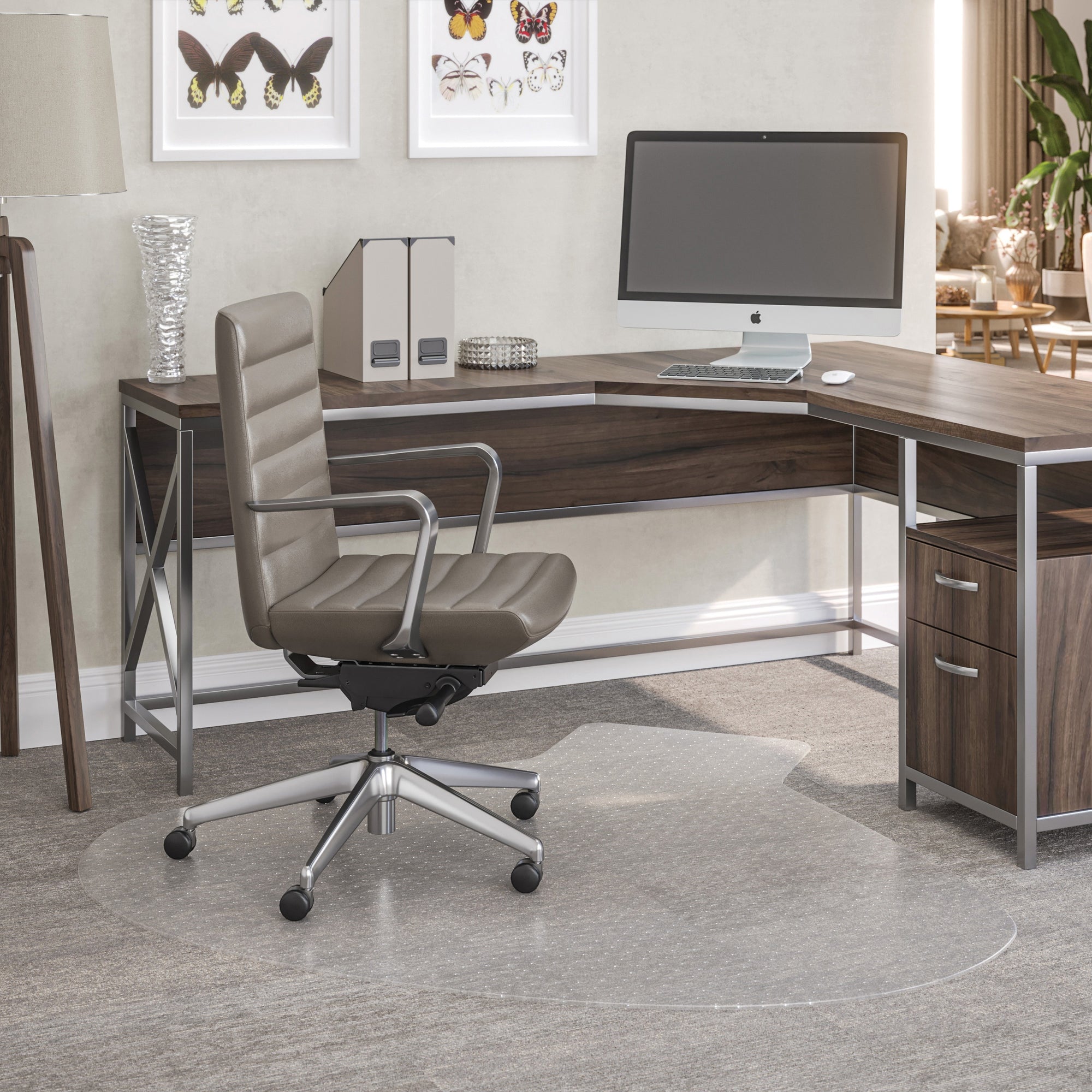 SuperMat Frequent Use Chair Mat, Medium Pile Carpet, 60 x 66, Workstation, Clear
