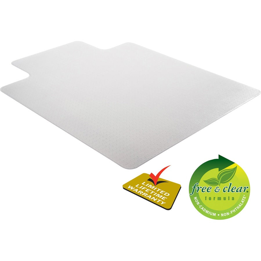 SuperMat Frequent Use Chair Mat, Med Pile Carpet, Flat, 36 x 48, Lipped, Clear