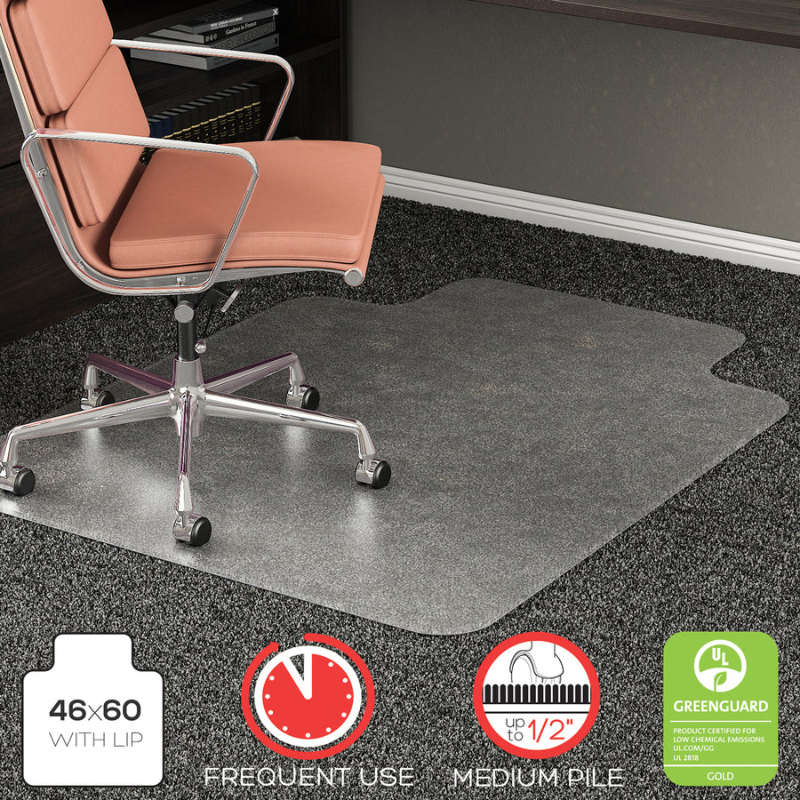 deflecto-rollamat-for-carpet-home-office-carpet-60-length-x-46-width-lip-size-12-length-x-25-width-rectangular-textured-vinyl-clear-1each_defcm15433f - 7