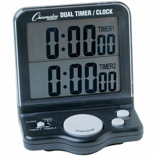 Dual Timer/Clock with Jumbo Display, LCD, 3.5 x 1 x 4.5, Black
