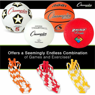 Physical Education Kit with 7 Balls, 14 Jump Ropes, Assorted Colors