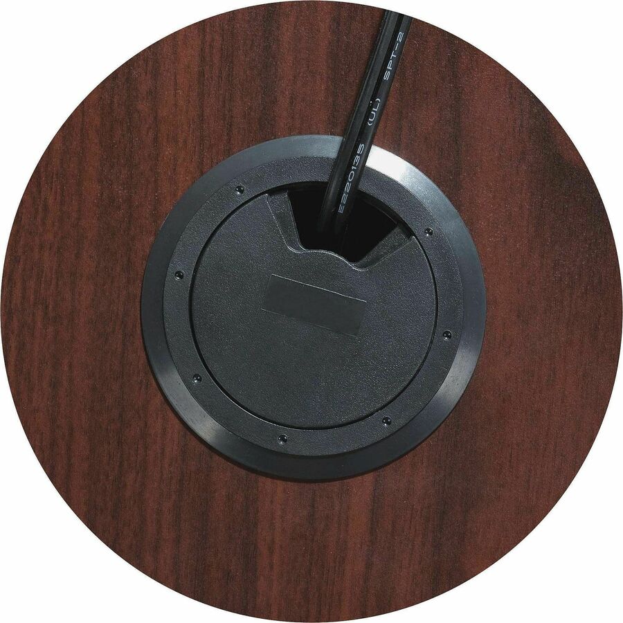 Lorell Essentials Series Bridge - 47.3" x 23.6" x 1" x 29.5" - Finish: Laminate, Mahogany - Grommet, Modesty Panel, Durable