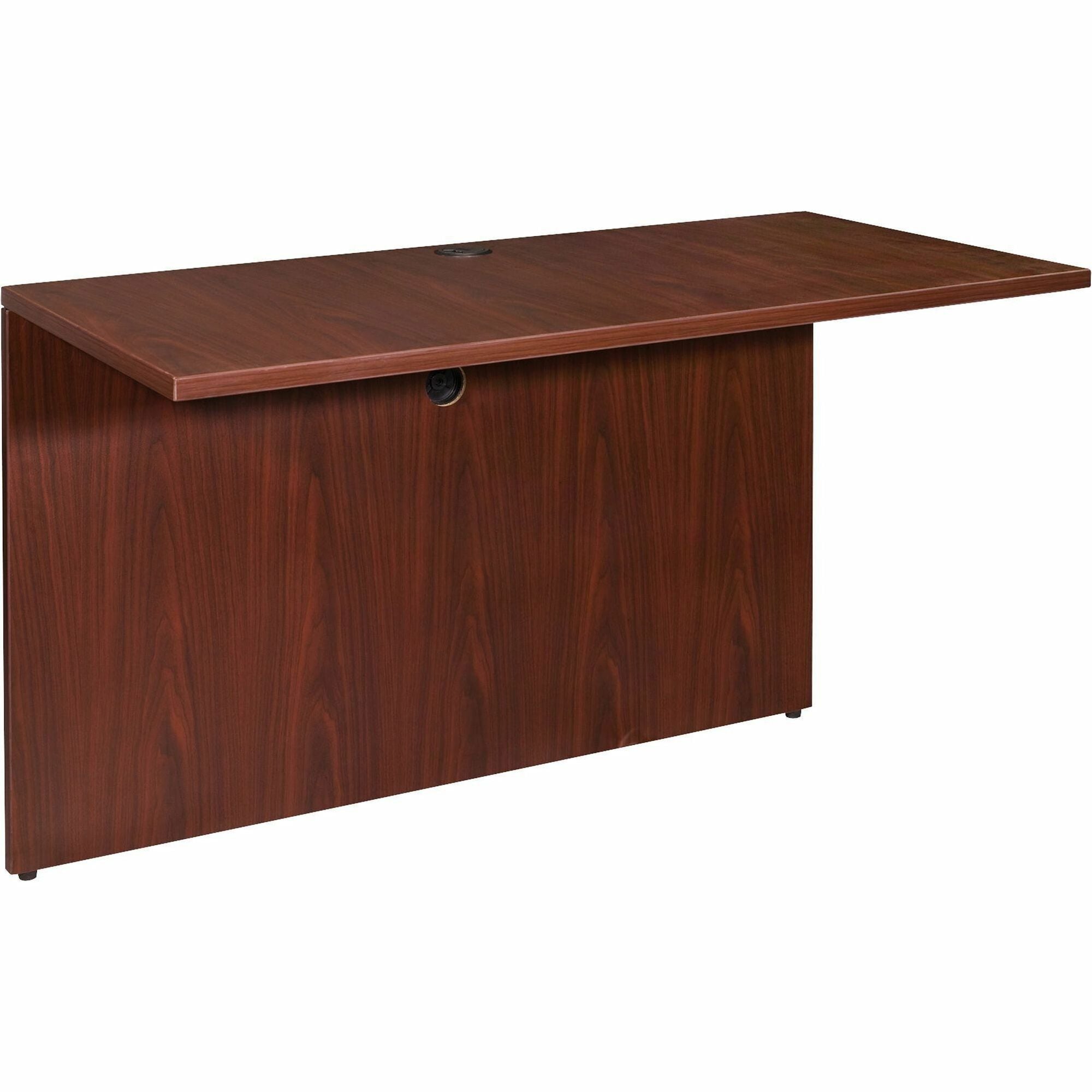 lorell-essentials-series-bridge-473-x-236-x-1-x-295-finish-laminate-mahogany-grommet-modesty-panel-durable_llr69390 - 1