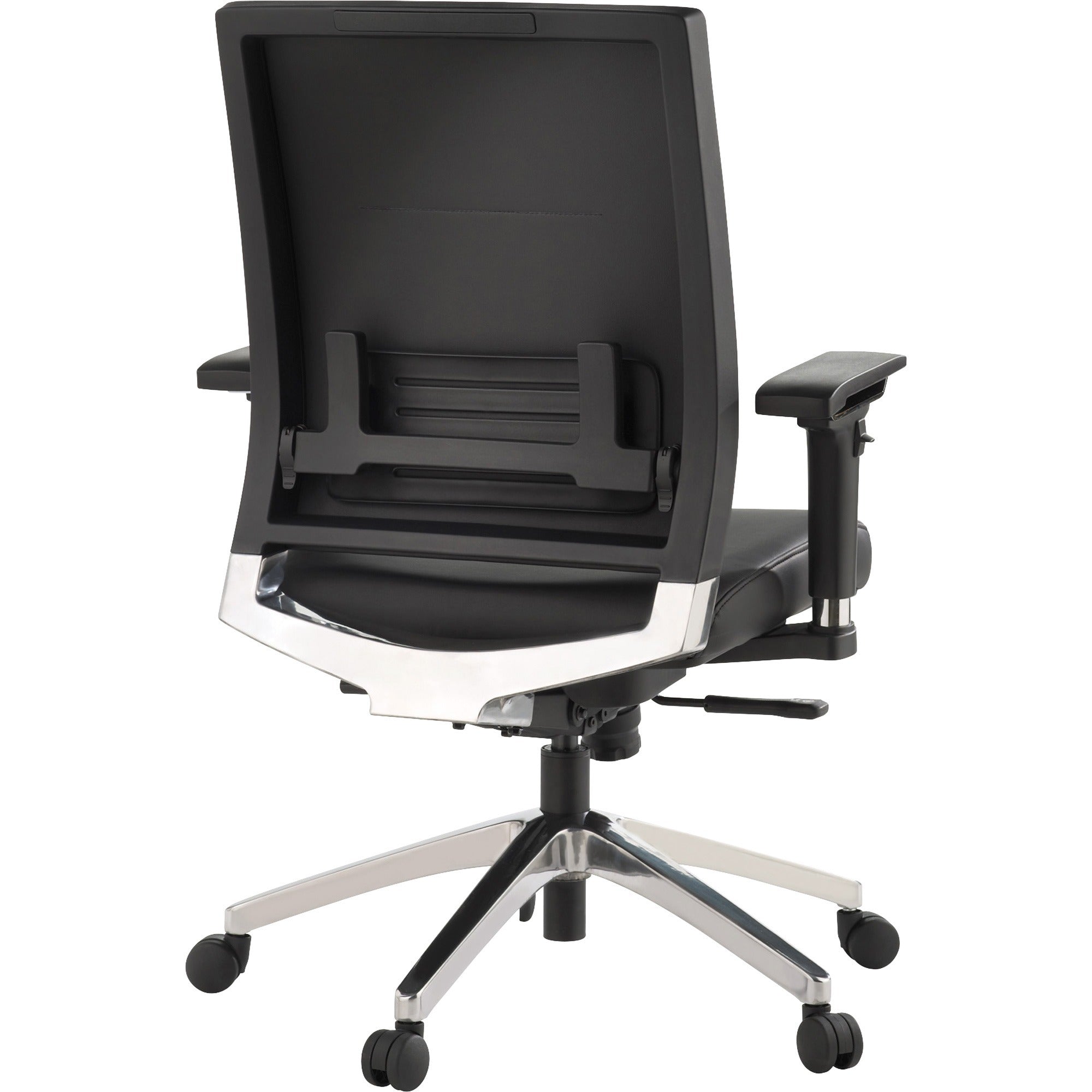 Lorell Heavy-duty Full-Function Executive Office Chair - Black Leather Seat - 5-star Base - Black - 1 Each - 