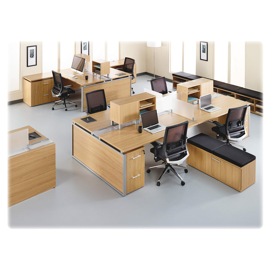 Lorell Heavy-duty Full-Function Executive Mesh Back Office Chair - Black Leather Seat - 5-star Base - Black - 1 Each - 
