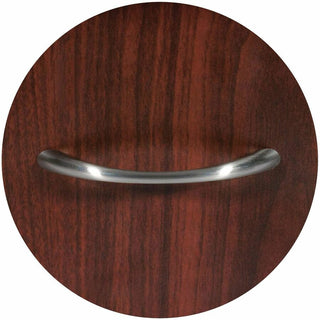 Lorell Essentials Series Bowfront Desk Shell - 70.9" x 41.4" x 1" x 29.5" - Finish: Laminate, Mahogany - Grommet, Modesty Panel, Durable, Adjustable Feet - 