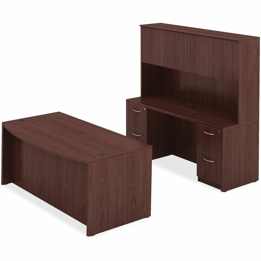 Lorell Essentials Series Box/Box/File Mobile File Cabinet - 15.8" x 22" x 1" x 28.6" - 3 x Box, File Drawer(s) - Finish: Laminate, Mahogany - Leveling Glide, Durable