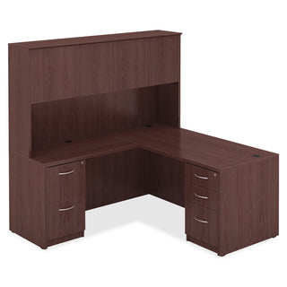 Lorell Essentials Series File/File Mobile File Cabinet - 15.8" x 22" x 28.6" - Double Pedestal - Finish: Laminate, Mahogany - Leveling Glide