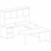 Lorell Essentials Peninsula Desk Box 1/2 - 30" x 66" x 29.5" - Finish: Laminate, Mahogany - Durable