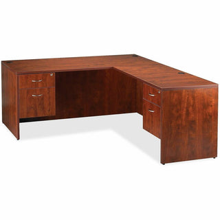 Lorell Essentials Series Return Shell - 35.4" x 23.6" x 29.5" - Finish: Cherry, Laminate - Grommet, Modesty Panel
