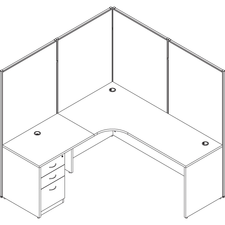 Lorell Essentials Series Return Shell - 47.3" x 23.6" x 29.5" - Finish: Cherry, Laminate - Grommet, Modesty Panel
