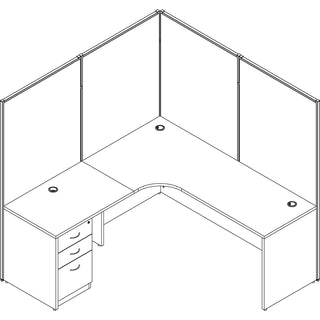 Lorell Essentials Series Return Shell - 47.3" x 23.6" x 29.5" - Finish: Cherry, Laminate - Grommet, Modesty Panel