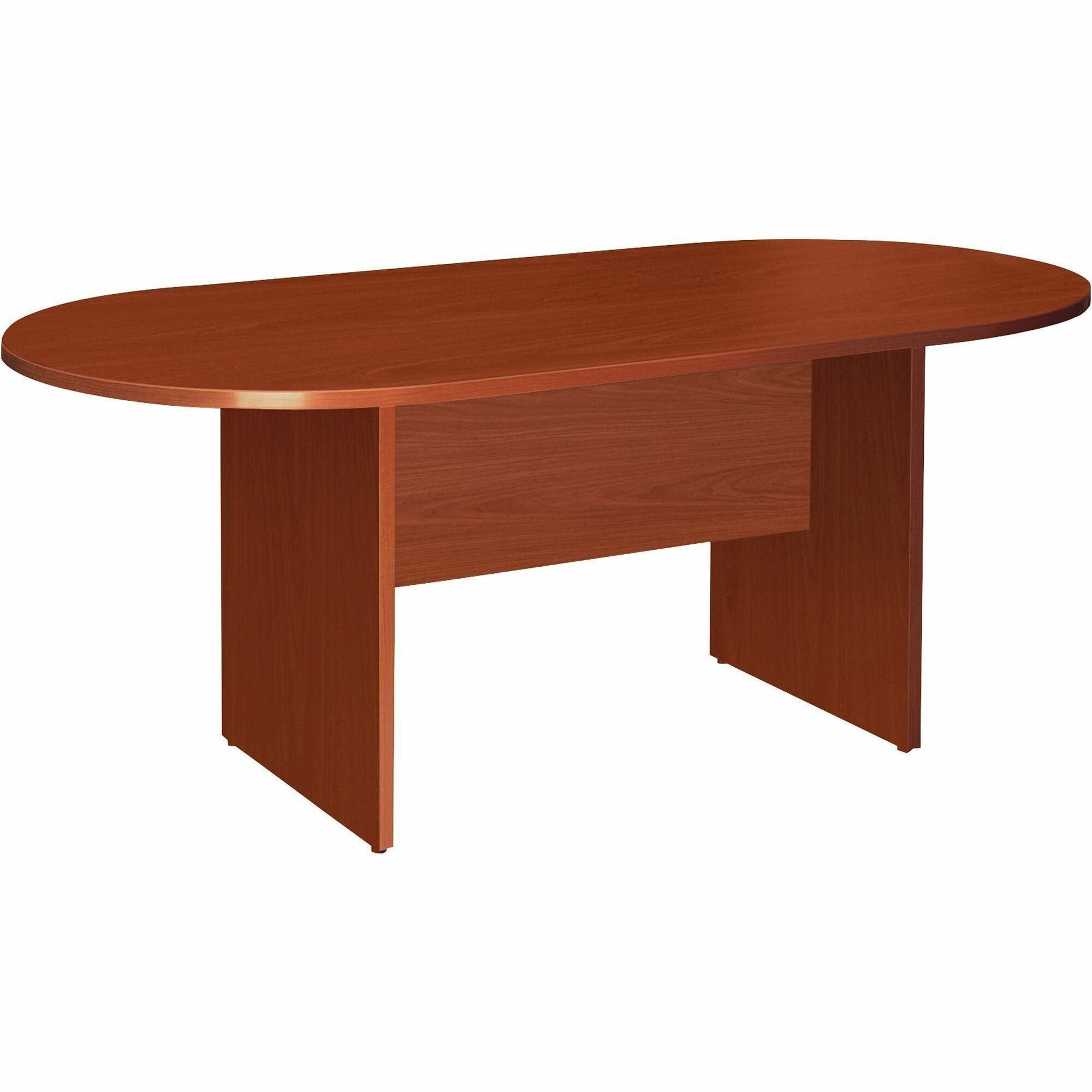 Lorell Essentials Oval Conference Table - For - Table TopCherry Oval Top - 72" Table Top Length x 70.88" Table Top Width x 35.38" Table Top Depth x 1.25" Table Top Thickness - 29.50" Height - Assembly Required - Cherry, Laminated - 1 Each