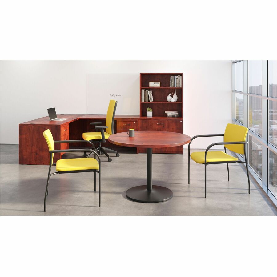 Lorell Essentials Conference Tabletop - For - Table TopCherry Round Top - Contemporary Style x 41.75" Table Top Width x 41.75" Table Top Depth x 1.25" Table Top Thickness x 42" Table Top Diameter - 1" Height - Assembly Required - Cherry, Laminated -