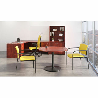 Lorell Essentials Conference Tabletop - For - Table TopCherry Round Top - Contemporary Style x 41.75" Table Top Width x 41.75" Table Top Depth x 1.25" Table Top Thickness x 42" Table Top Diameter - 1" Height - Assembly Required - Cherry, Laminated -