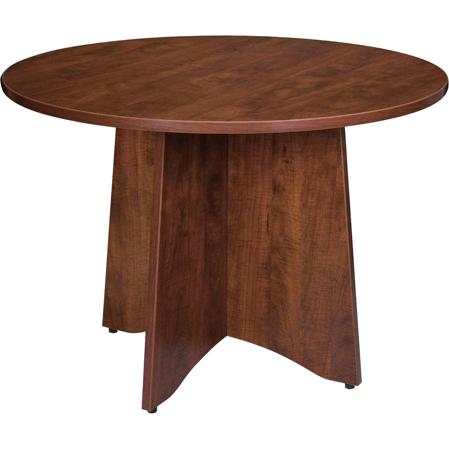 Lorell Essentials Conference Tabletop - For - Table TopCherry Round Top - Contemporary Style x 41.75" Table Top Width x 41.75" Table Top Depth x 1.25" Table Top Thickness x 42" Table Top Diameter - 1" Height - Assembly Required - Cherry, Laminated - - 