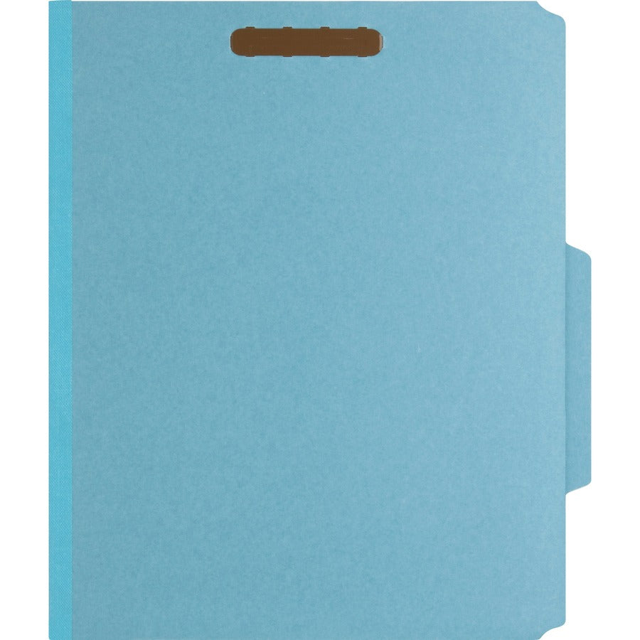 Nature Saver 1/3 Tab Cut Letter Recycled Classification Folder - 8 1/2" x 11" - 2" Fastener Capacity for Folder - Top Tab Location - 1 Divider(s) - Blue - 100% Recycled - 10 / Box