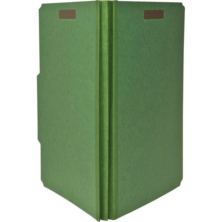Nature Saver Letter Recycled Classification Folder - 8 1/2" x 11" - 2" Fastener Capacity for Folder - Top Tab Location - 1 Divider(s) - Green - 100% Recycled - 10 / Box
