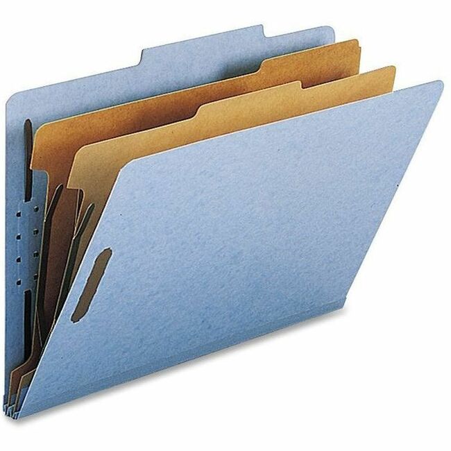 Nature Saver Legal Recycled Classification Folder - 8 1/2" x 14" - 2" Fastener Capacity for Folder - 2 Divider(s) - Blue - 100% Recycled - 10 / Box - 