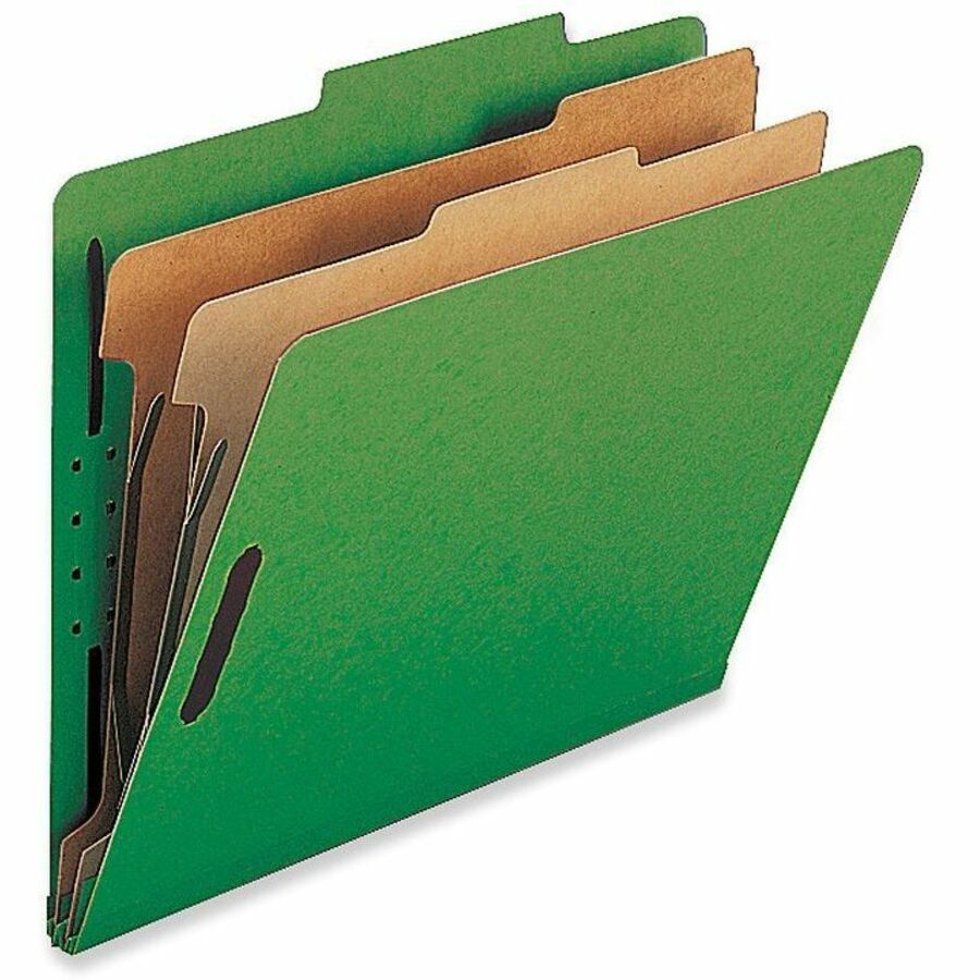 Nature Saver Legal Recycled Classification Folder - 8 1/2" x 14" - 2" Fastener Capacity for Folder - 2 Divider(s) - Green - 100% Recycled - 10 / Box - 