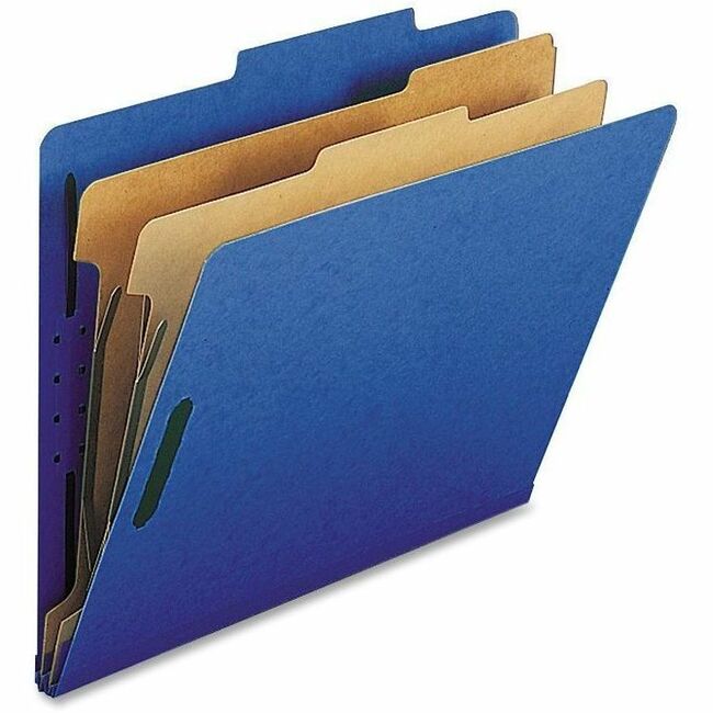 Nature Saver Letter Recycled Classification Folder - 8 1/2" x 11" - 2" Fastener Capacity for Folder - 2 Divider(s) - Dark Blue - 100% Recycled - 10 / Box - 