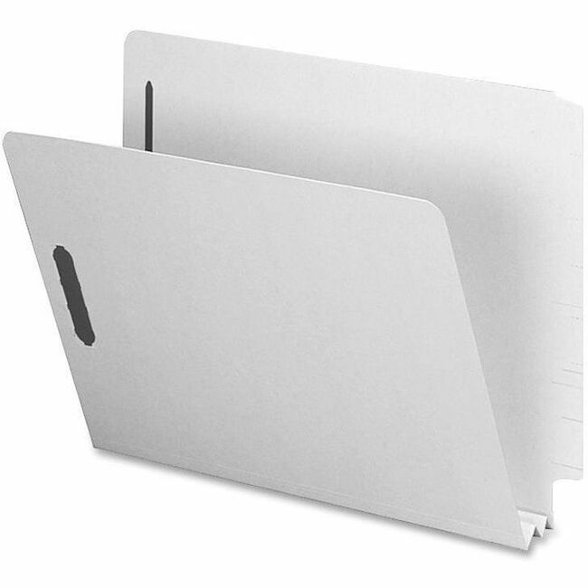 Nature Saver Letter Recycled End Tab File Folder - 8 1/2" x 11" - 2" Expansion - Pressboard - Gray/Green - 100% Recycled - 25 / Box - 
