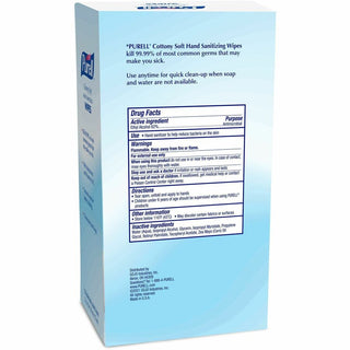 PURELL Cottony Soft Sanitizing Wipes - 5" x 7" - White - Soft, Moist, Textured, Individually Wrapped - For Hand - 120 Per Box - 120 / Box