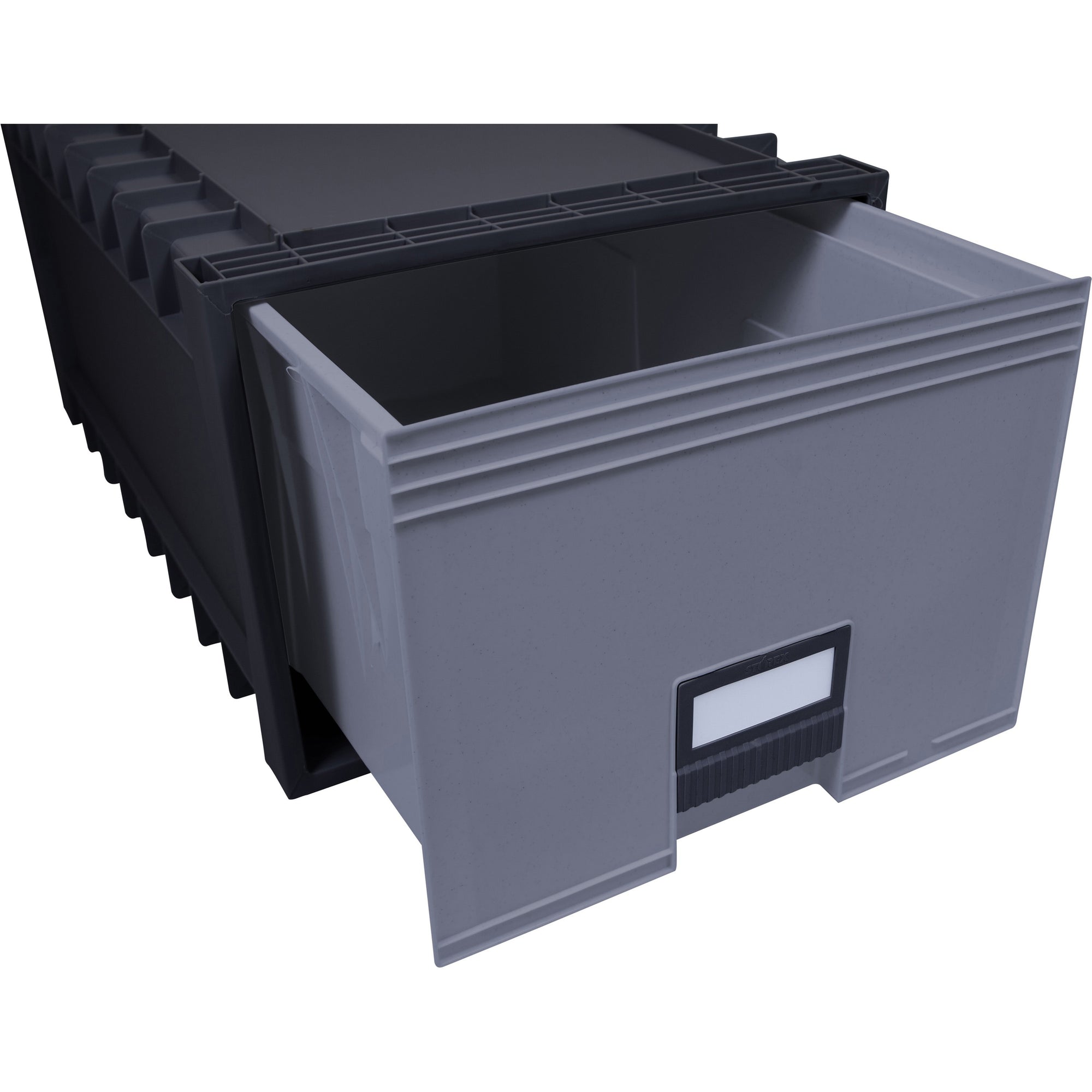 Storex Archive Files Storage Box - External Dimensions: 15.1" Width x 24.3" Depth x 11.4"Height - Media Size Supported: Letter - Heavy Duty - Stackable - Polypropylene - Black, Gray - For File - Recycled - 1 Each - 