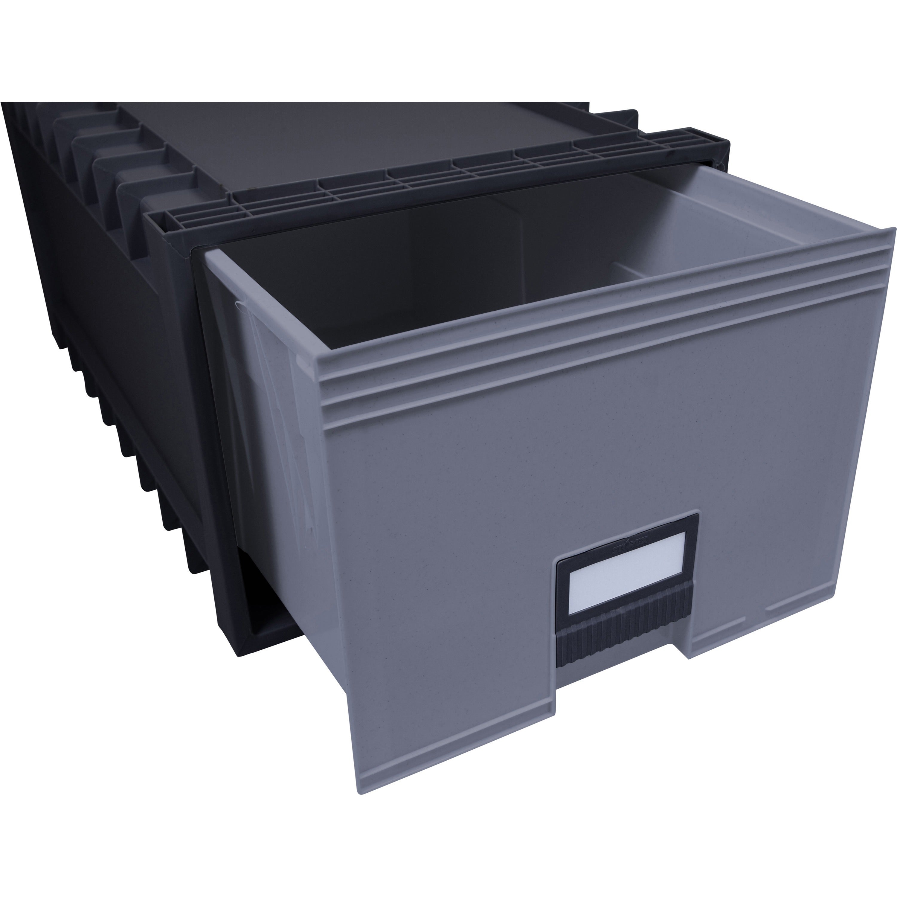 Storex Archive Files Storage Box - External Dimensions: 15.1" Width x 24.3" Depth x 11.4"Height - Media Size Supported: Letter - Heavy Duty - Stackable - Polypropylene - Black, Gray - For File - Recycled - 1 Each - 