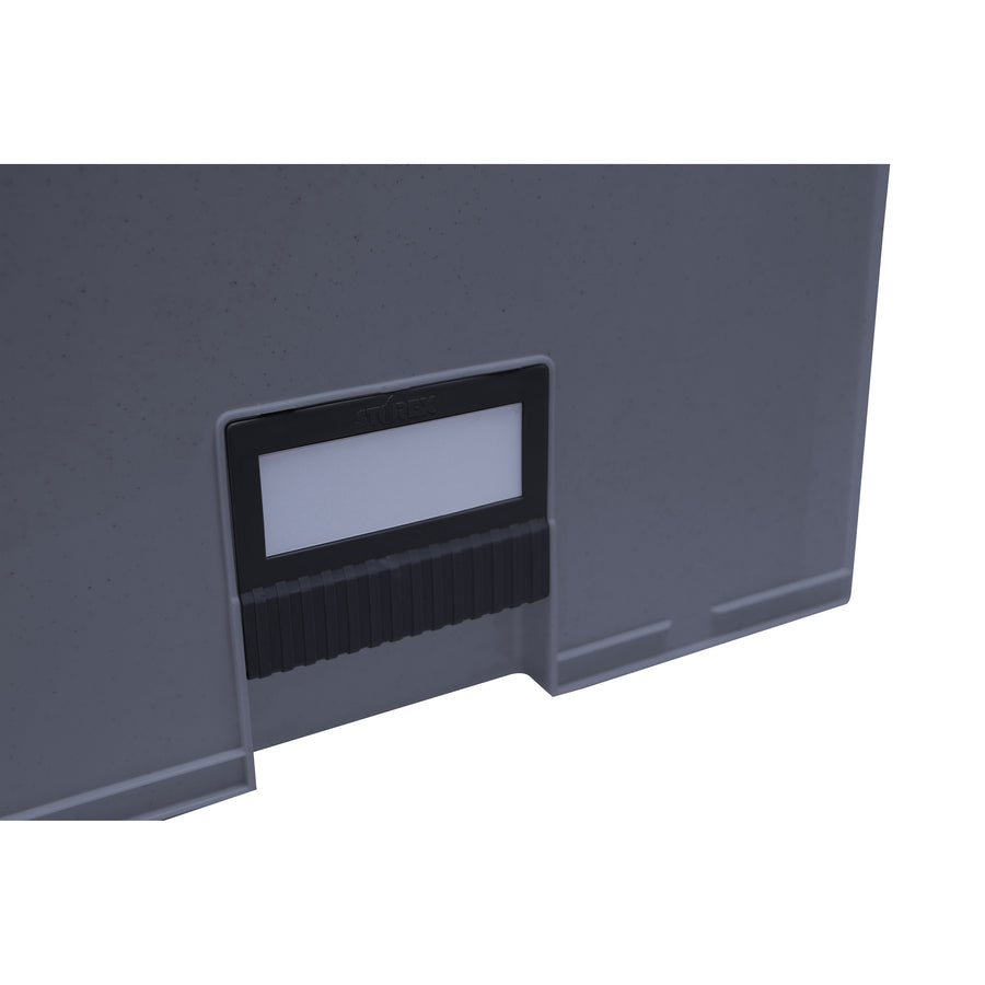 Storex Archive Files Storage Box - External Dimensions: 15.1" Width x 24.3" Depth x 11.4"Height - Media Size Supported: Letter - Heavy Duty - Stackable - Polypropylene - Black, Gray - For File - Recycled - 1 Each - 