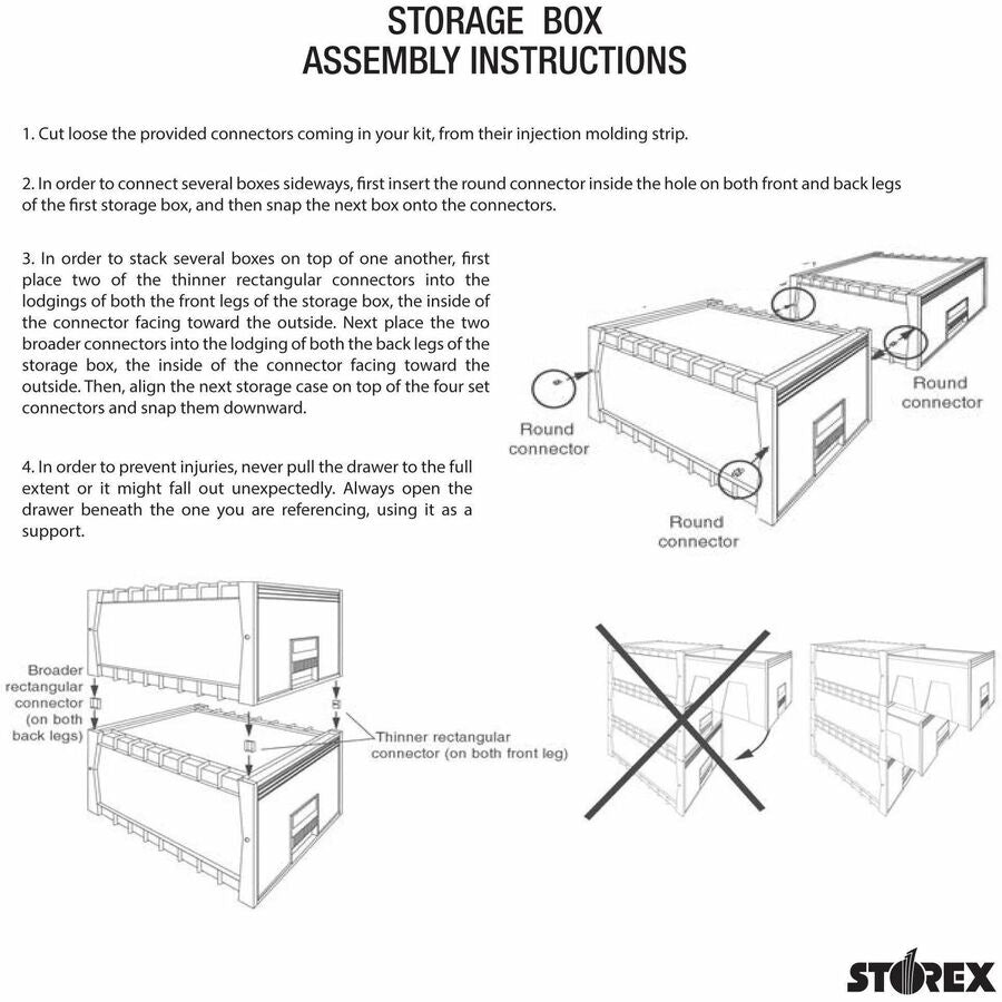 Storex Archive Files Storage Box - External Dimensions: 15.1" Width x 24.3" Depth x 11.4"Height - Media Size Supported: Letter - Heavy Duty - Stackable - Polypropylene - Black, Gray - For File - Recycled - 1 Each