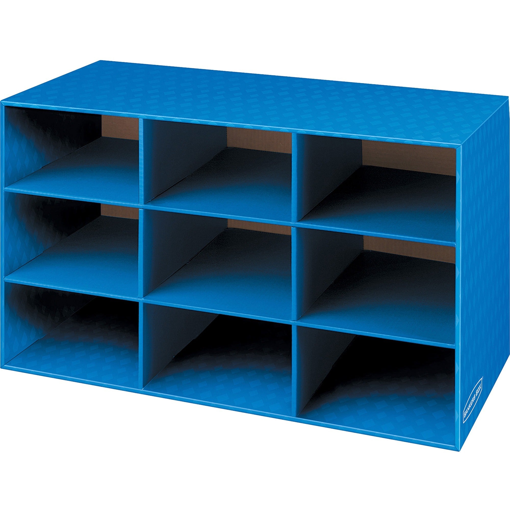 Classroom Literature Sorter, 9 Compartments, 28.25 x 13 x 16, Blue