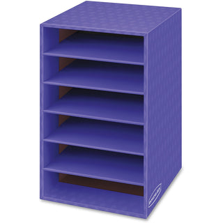 Vertical Classroom Organizer, 6 Shelves, 11.88 x 13.25 x 18, Purple