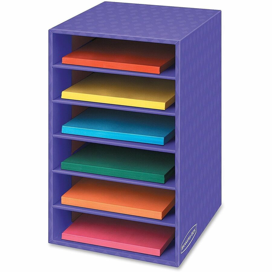 Vertical Classroom Organizer, 6 Shelves, 11.88 x 13.25 x 18, Purple