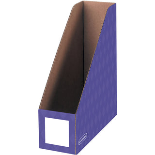 Extra-Wide Cardboard Magazine File, 4.25 x 11.38 x 12.88, Assorted, 6/Pack