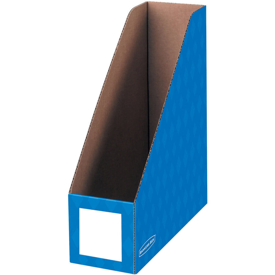 Extra-Wide Cardboard Magazine File, 4.25 x 11.38 x 12.88, Assorted, 6/Pack
