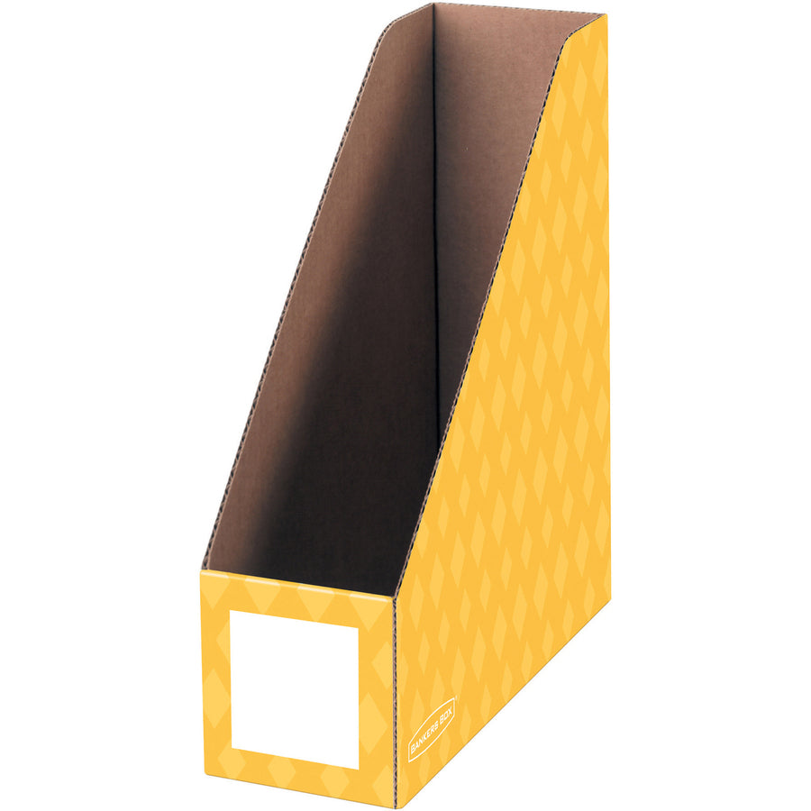 Extra-Wide Cardboard Magazine File, 4.25 x 11.38 x 12.88, Assorted, 6/Pack