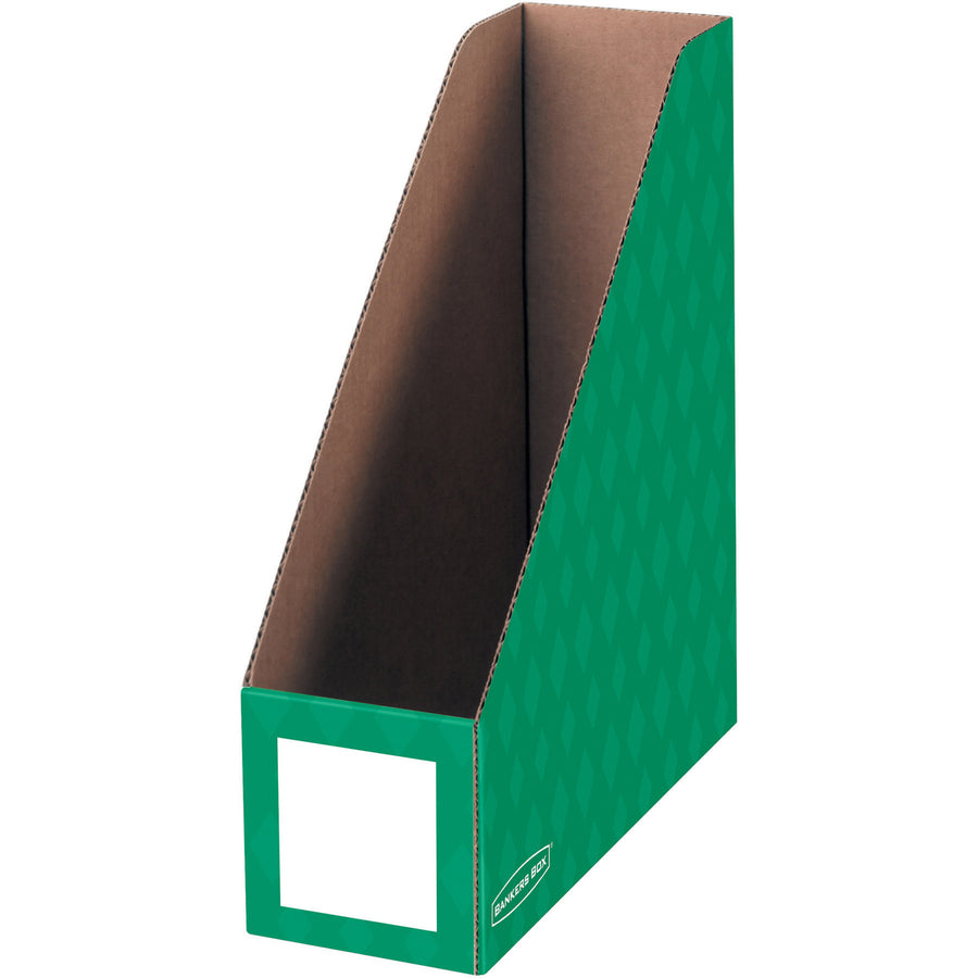 Extra-Wide Cardboard Magazine File, 4.25 x 11.38 x 12.88, Assorted, 6/Pack