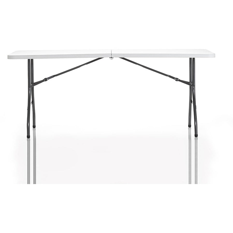 Cosco 6 foot Centerfold Blow Molded Folding Table - For - Table TopRectangle Top - Folding Base x 29.63" Table Top Width x 72" Table Top Depth - 29.25" Height - White - 1 Each
