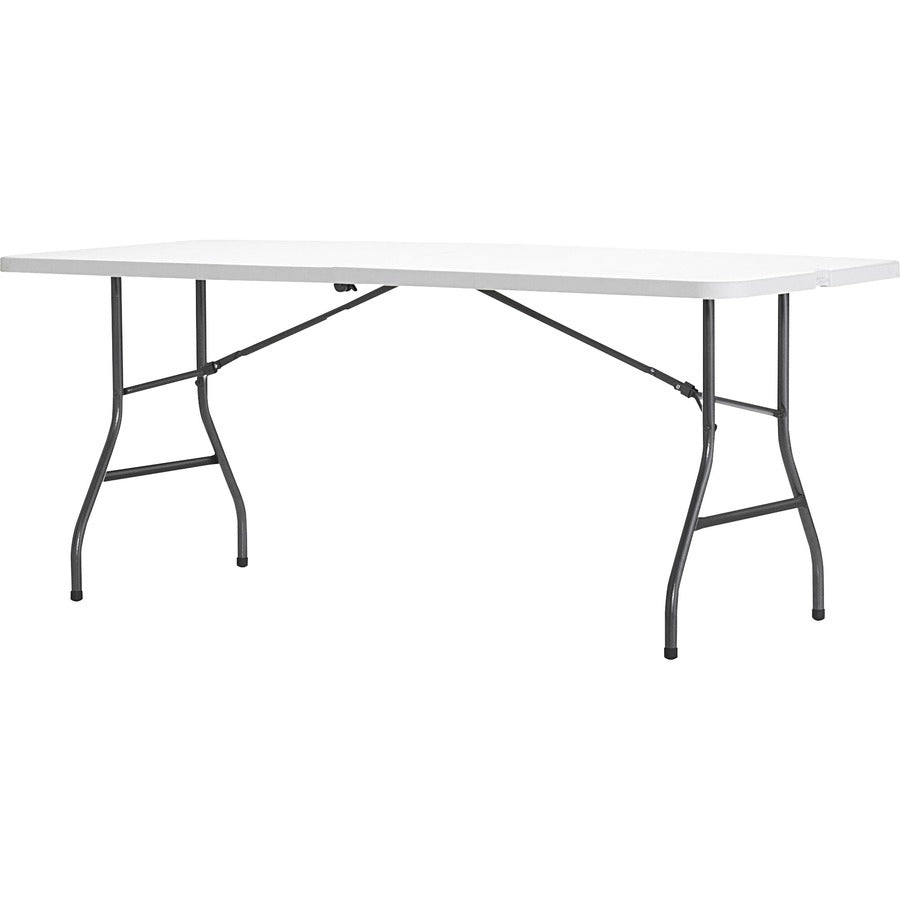 Cosco 6 foot Centerfold Blow Molded Folding Table - For - Table TopRectangle Top - Folding Base x 29.63" Table Top Width x 72" Table Top Depth - 29.25" Height - White - 1 Each