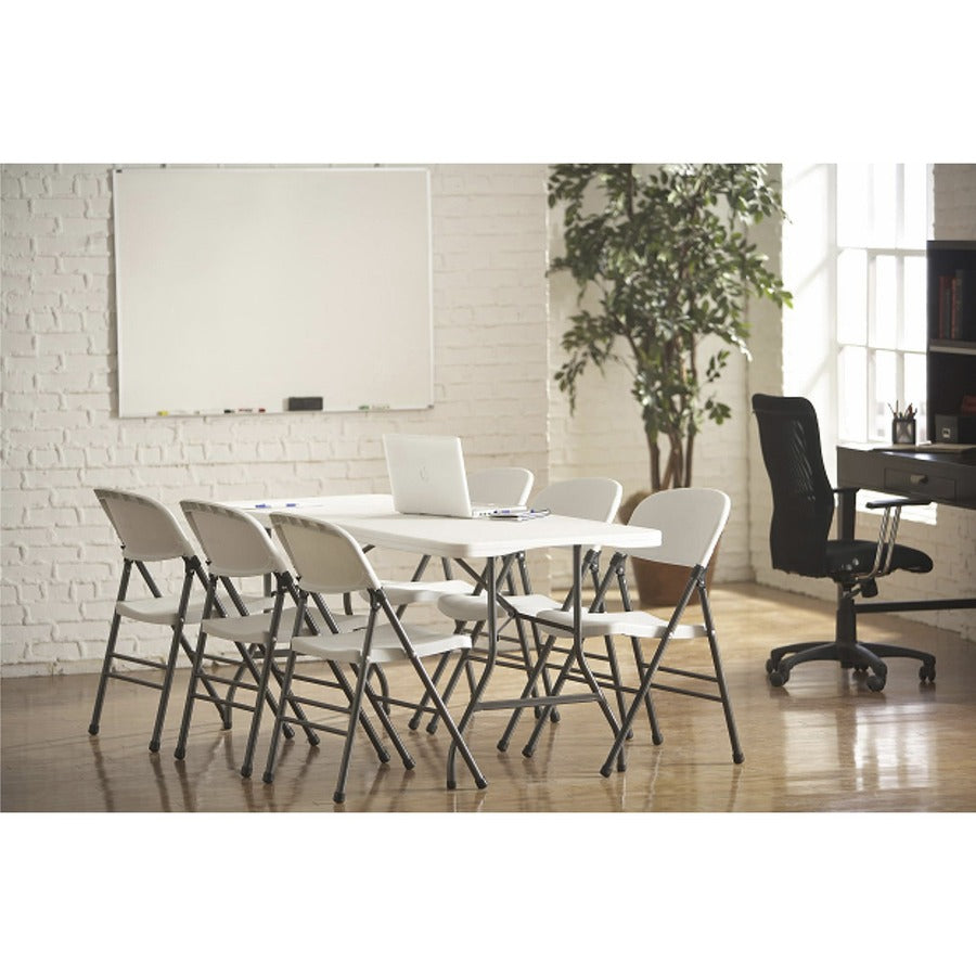 Cosco 6 foot Centerfold Blow Molded Folding Table - For - Table TopRectangle Top - Folding Base x 29.63" Table Top Width x 72" Table Top Depth - 29.25" Height - White - 1 Each