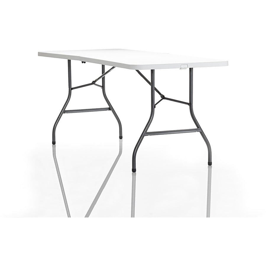 Cosco 6 foot Centerfold Blow Molded Folding Table - For - Table TopRectangle Top - Folding Base x 29.63" Table Top Width x 72" Table Top Depth - 29.25" Height - White - 1 Each