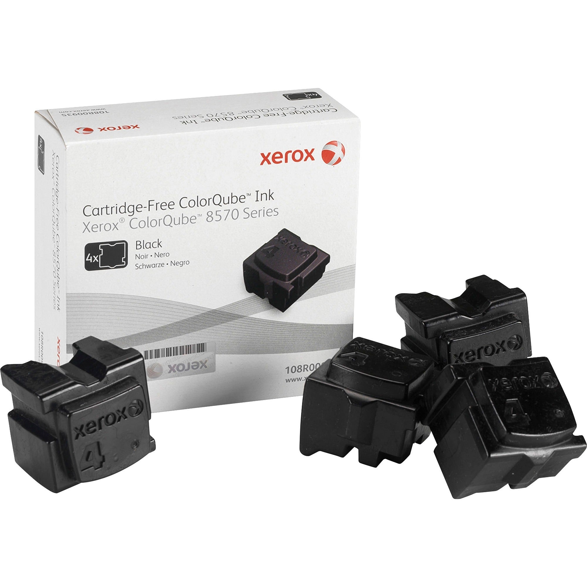 108R00930 Solid Ink Stick, 8,600 Page-Yield, Black, 4/Box