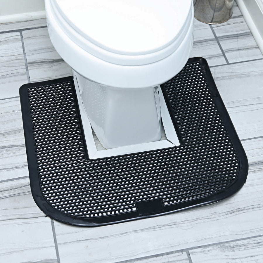 Genuine Joe Deodorizing Commode Mat - Restroom - Black - 1Each - 3