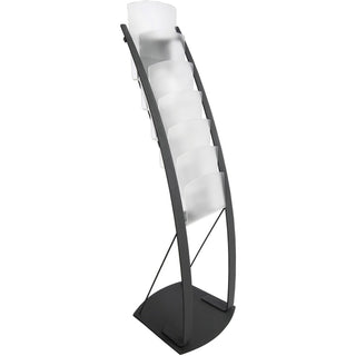 Deflecto Contemporary Floor Display - 6 Compartment(s) - Compartment Size 1.45" - 49" Height x 13" Width x 16.5" DepthFloor - Black - Metal - 1 Each