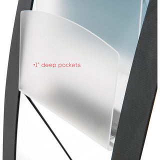 Deflecto Contemporary Floor Display - 6 Compartment(s) - Compartment Size 1.45" - 49" Height x 13" Width x 16.5" DepthFloor - Black - Metal - 1 Each