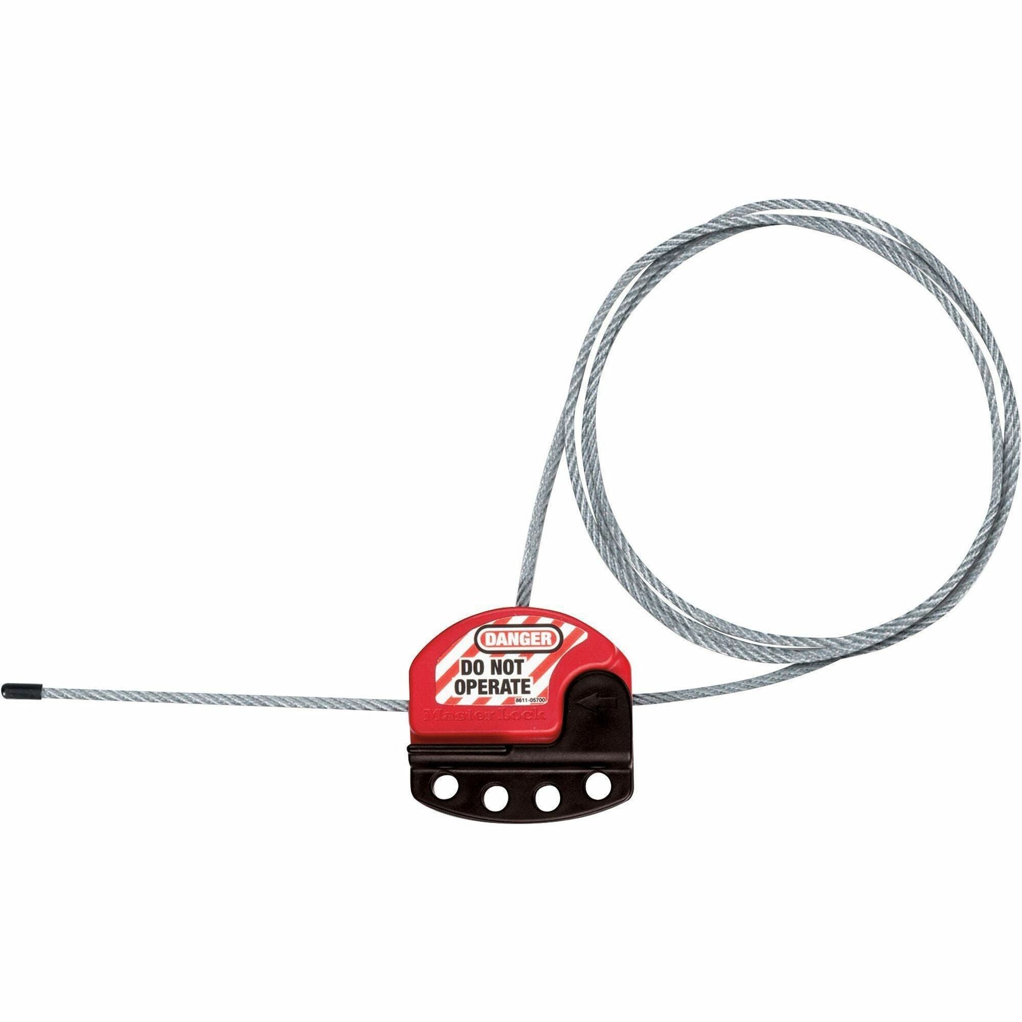 Master Lock Adjustable Cable Lockout - Black, Red - Plastic - 6 ft - 