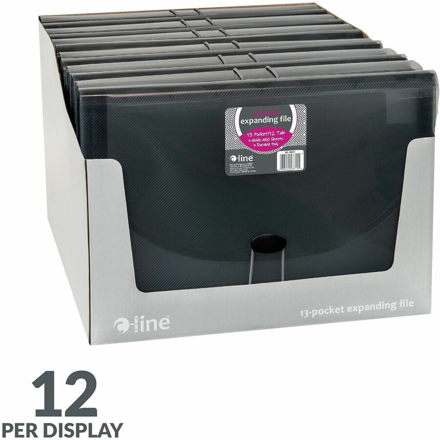 C-Line 13-Pocket Letter Size Expanding File - Smoke, 1/EA, 48311